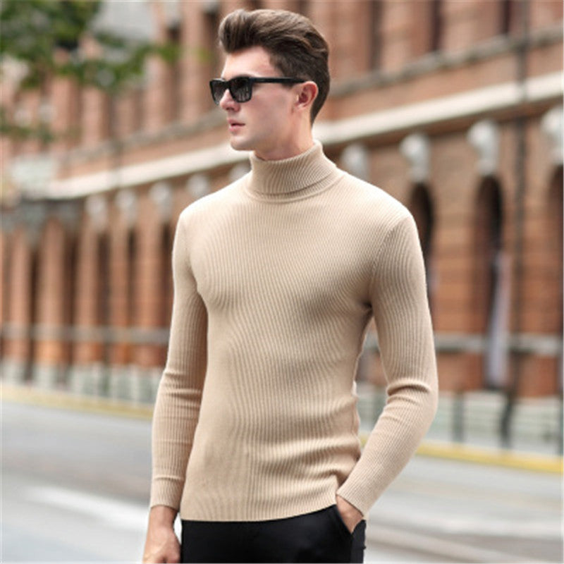 Winter turtleneck sweater male thickening slim sweater pure wool sweater basic polo-necked collar shirt - CelebritystyleFashion.com.au online clothing shop australia