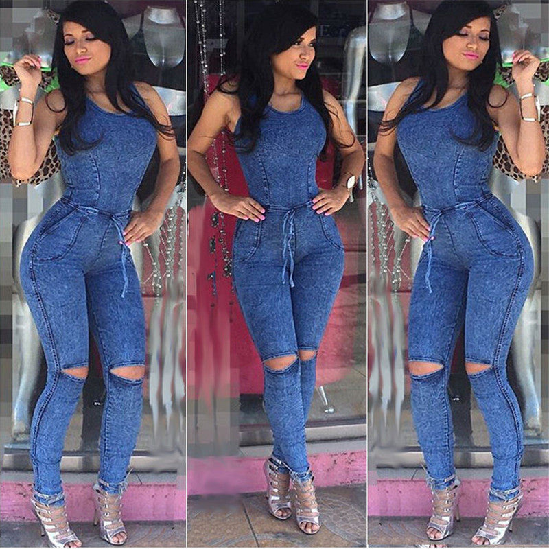 New Arrival Women Jumpsuits Jeans European Style Playsuit Women Jumpsuit Denim Overalls Sexy Rompers Girls Jeans S-L Bodysuit - CelebritystyleFashion.com.au online clothing shop australia