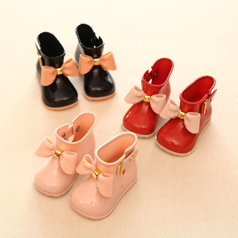 Kids baby girls Rain Boots Warm Beauty Bow Rainboots Fashion Rubber Shoes Toddler Kids Jelly shoes - CelebritystyleFashion.com.au online clothing shop australia