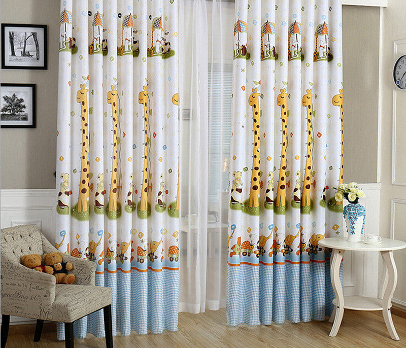 giraffe pattern modern shade blinds thick window blackout curtains for children living room the bedroom kids fabric