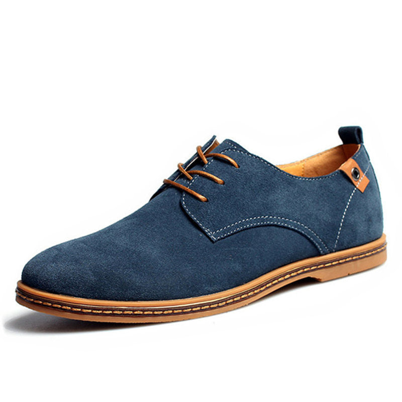 Plus Size New Fashion Suede Genuine Leather Flat Men Casual Oxford Shoes Low Men Leather Shoes #K01 - CelebritystyleFashion.com.au online clothing shop australia