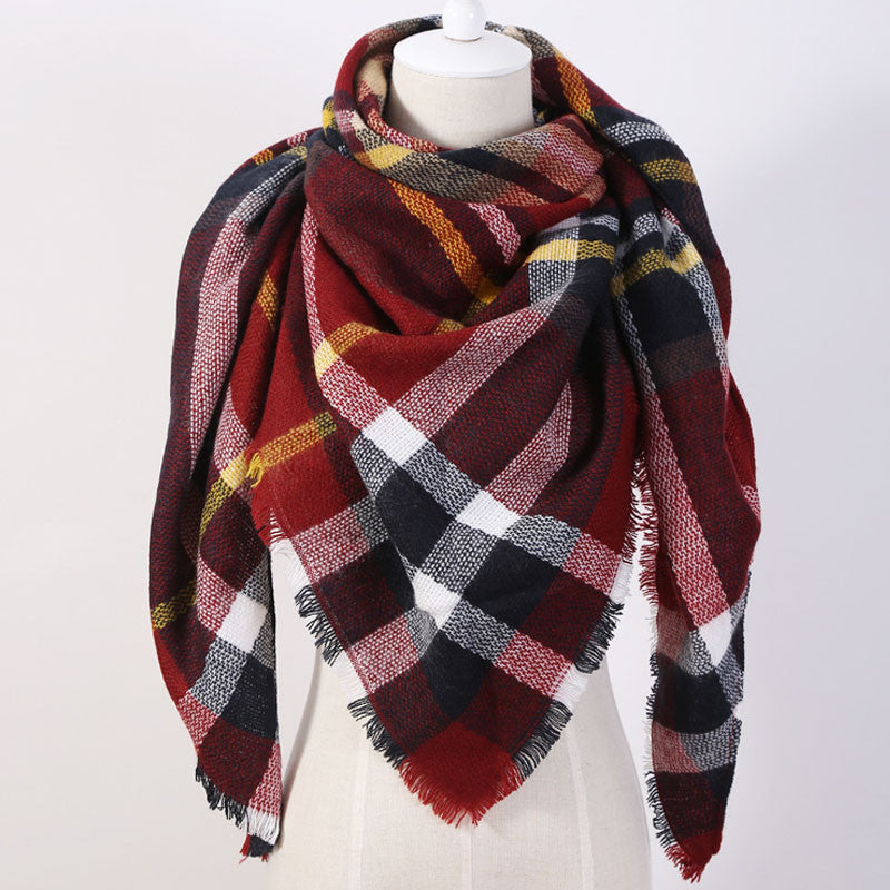 Fashion Brand Designer Cashmere Triangle Pink Scarf Winter Women Shawl Pashmina Cape Blanket Plaid Foulard - CelebritystyleFashion.com.au online clothing shop australia