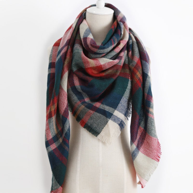 Fashion Brand Designer Cashmere Triangle Pink Scarf Winter Women Shawl Pashmina Cape Blanket Plaid Foulard - CelebritystyleFashion.com.au online clothing shop australia