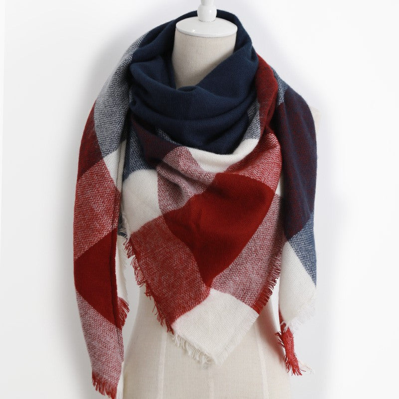 Fashion Brand Designer Cashmere Triangle Pink Scarf Winter Women Shawl Pashmina Cape Blanket Plaid Foulard - CelebritystyleFashion.com.au online clothing shop australia