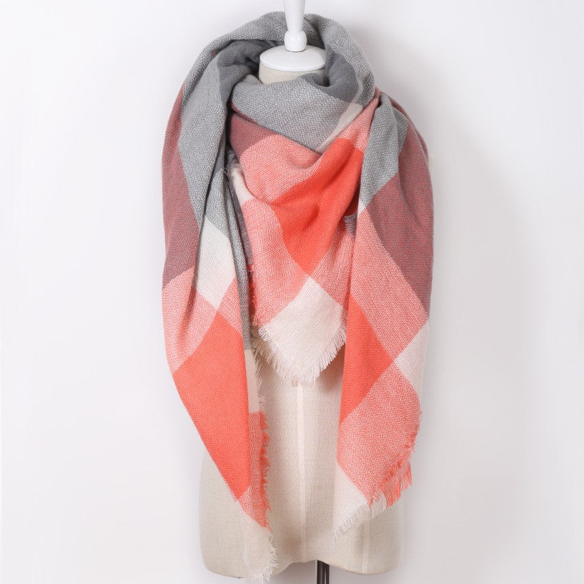 Fashion Brand Designer Cashmere Triangle Pink Scarf Winter Women Shawl Pashmina Cape Blanket Plaid Foulard - CelebritystyleFashion.com.au online clothing shop australia