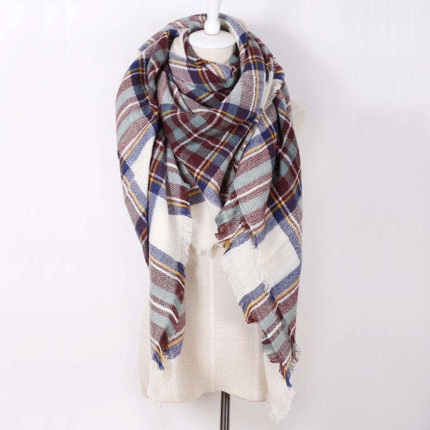 Fashion Brand Designer Cashmere Triangle Pink Scarf Winter Women Shawl Pashmina Cape Blanket Plaid Foulard - CelebritystyleFashion.com.au online clothing shop australia