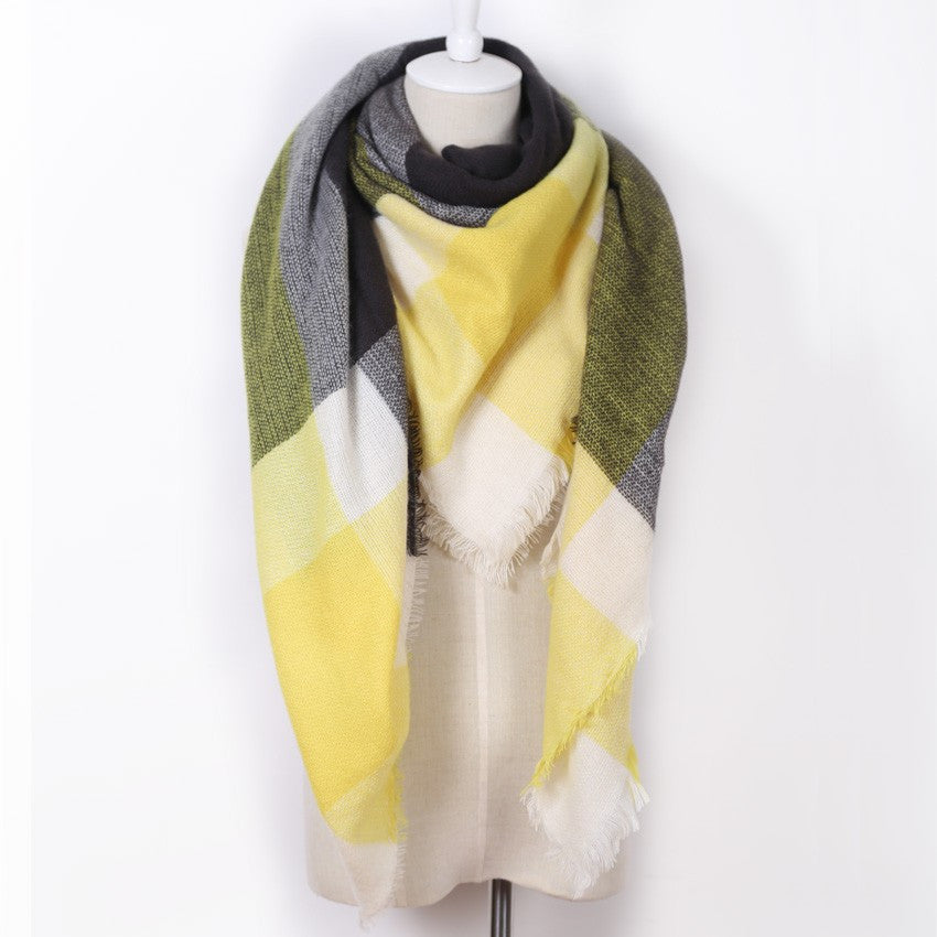 Fashion Brand Designer Cashmere Triangle Pink Scarf Winter Women Shawl Pashmina Cape Blanket Plaid Foulard - CelebritystyleFashion.com.au online clothing shop australia