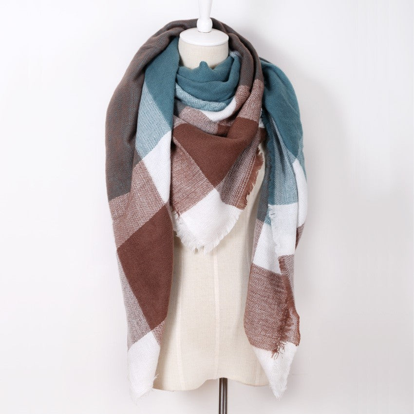 Fashion Brand Designer Cashmere Triangle Pink Scarf Winter Women Shawl Pashmina Cape Blanket Plaid Foulard - CelebritystyleFashion.com.au online clothing shop australia