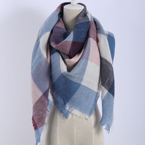 Fashion Brand Designer Cashmere Triangle Pink Scarf Winter Women Shawl Pashmina Cape Blanket Plaid Foulard - CelebritystyleFashion.com.au online clothing shop australia