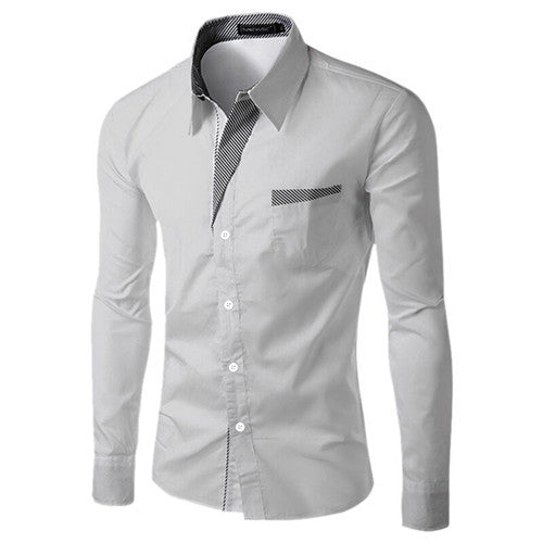Brand New Mens Formal Business Shirts Casual Slim Long Sleeve Dresse Shirts Camisa Masculina Casual Shirts Asian Size M-4XL 8012 - CelebritystyleFashion.com.au online clothing shop australia