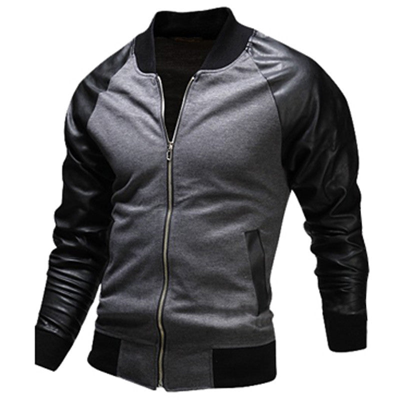 Cool College Baseball Jacket Men Fashion Design Black Pu Leather Sleeve Mens Slim Fit Varsity Jacket Brand Veste Homme Xxl - CelebritystyleFashion.com.au online clothing shop australia