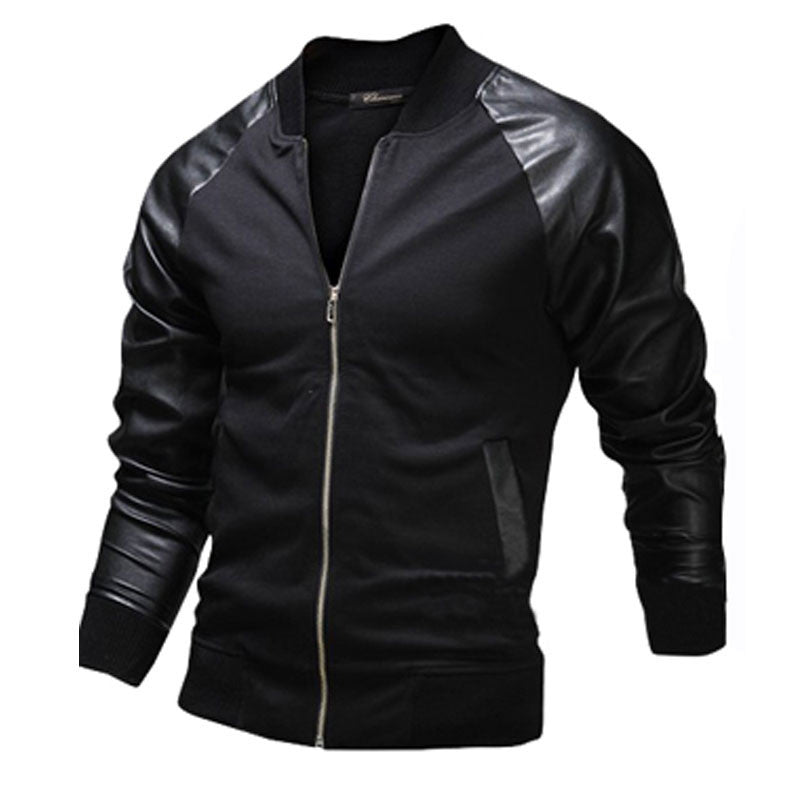 Cool College Baseball Jacket Men Fashion Design Black Pu Leather Sleeve Mens Slim Fit Varsity Jacket Brand Veste Homme Xxl - CelebritystyleFashion.com.au online clothing shop australia