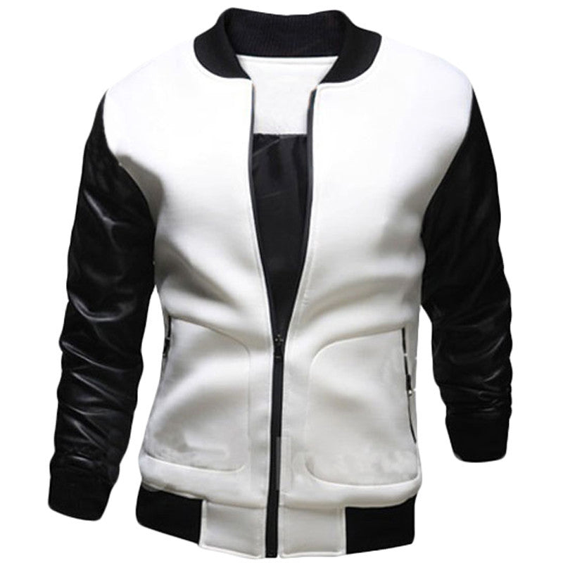 Cool College Baseball Jacket Men Fashion Design Black Pu Leather Sleeve Mens Slim Fit Varsity Jacket Brand Veste Homme Xxl - CelebritystyleFashion.com.au online clothing shop australia