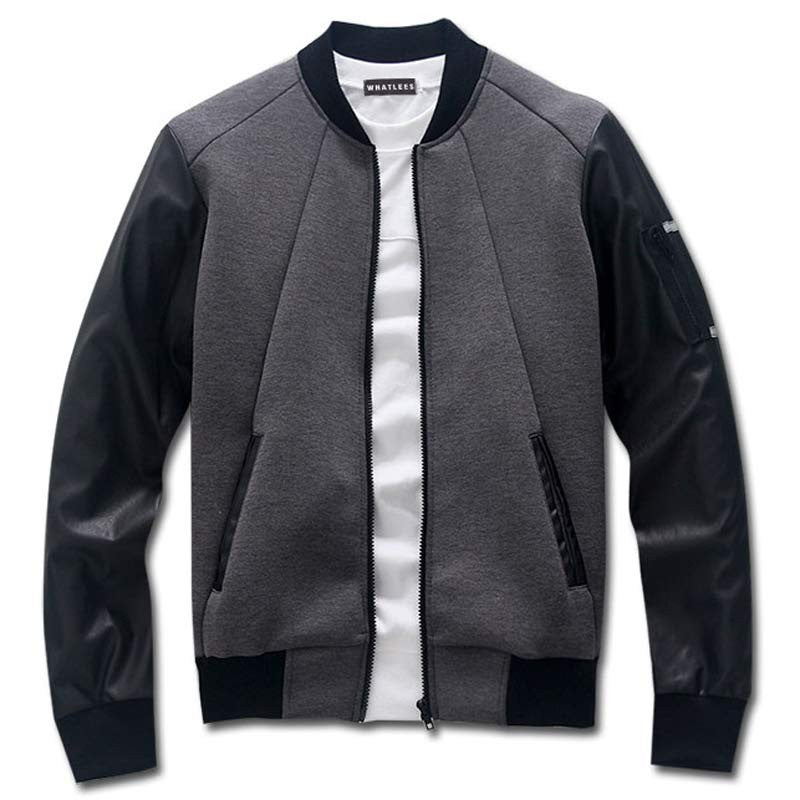 Cool College Baseball Jacket Men Fashion Design Black Pu Leather Sleeve Mens Slim Fit Varsity Jacket Brand Veste Homme Xxl - CelebritystyleFashion.com.au online clothing shop australia