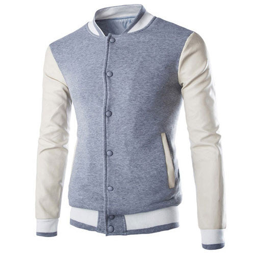 Cool College Baseball Jacket Men Fashion Design Black Pu Leather Sleeve Mens Slim Fit Varsity Jacket Brand Veste Homme Xxl - CelebritystyleFashion.com.au online clothing shop australia