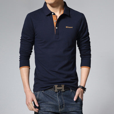 Casual polo shirt men fashion letter print long-sleeve men's polos new arrival fashion brand polo shirts man slim polos - CelebritystyleFashion.com.au online clothing shop australia