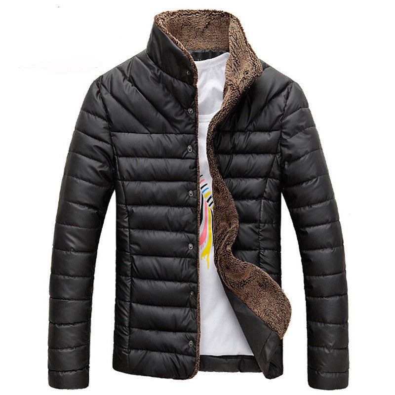 Men Winter Jacket Warm Casual All-match Single Breasted Solid Men Coat Popular Coat For Male Black Color Size M-3XL MWM432 - CelebritystyleFashion.com.au online clothing shop australia