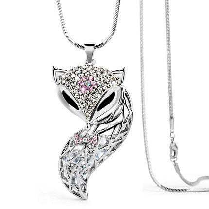 New Arrival Fox Pendant Necklace Trendy Zinc Alloy Animal Snake Chain Long Necklace Rhinestone Necklaces For Women Jewelry - CelebritystyleFashion.com.au online clothing shop australia