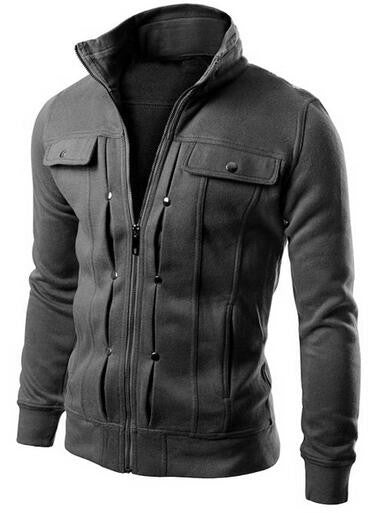 Fashion Men's Hoodies Zip-up Pockets Casual Long Sleeved Plus Size Brand Clothing Fit Sweatshirts 5 Colors Sudaderas - CelebritystyleFashion.com.au online clothing shop australia