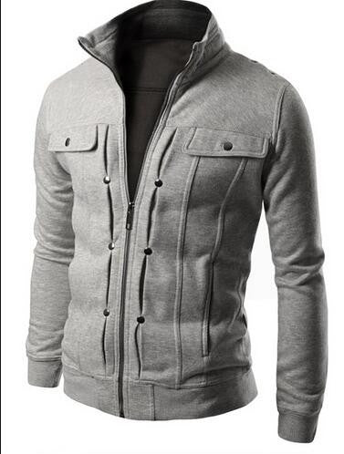 Fashion Men's Hoodies Zip-up Pockets Casual Long Sleeved Plus Size Brand Clothing Fit Sweatshirts 5 Colors Sudaderas - CelebritystyleFashion.com.au online clothing shop australia
