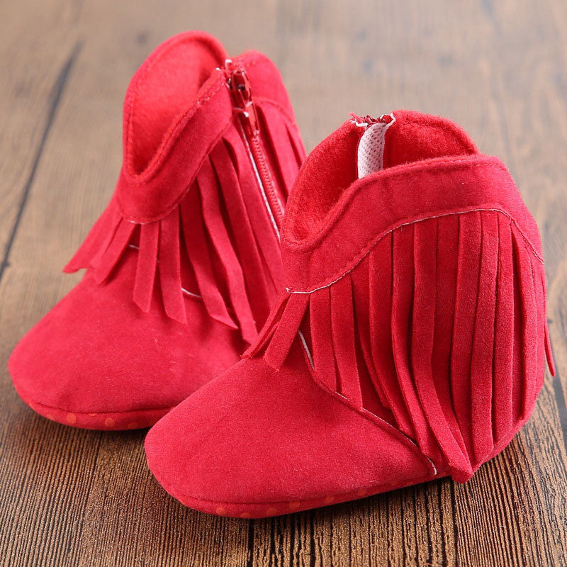 Moccasin Moccs Newborn Baby Girl Boy Kids Prewalker Solid Fringe Shoes Infant Toddler Soft Soled Anti-slip Boots Booties 0-1Yea - CelebritystyleFashion.com.au online clothing shop australia