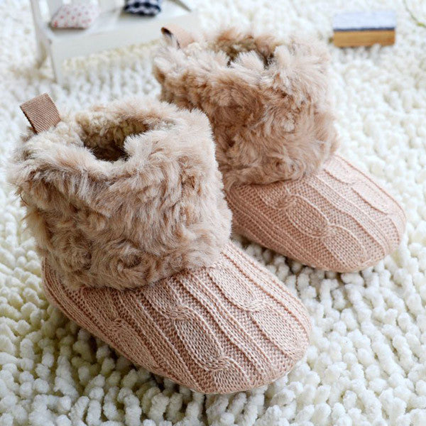 Baby Shoes Infants Crochet Knit Fleece Boots Toddler Girl Boy Wool Snow Crib Shoes Winter Booties - CelebritystyleFashion.com.au online clothing shop australia