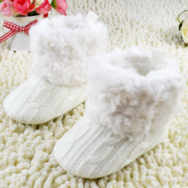 Baby Shoes Infants Crochet Knit Fleece Boots Toddler Girl Boy Wool Snow Crib Shoes Winter Booties - CelebritystyleFashion.com.au online clothing shop australia