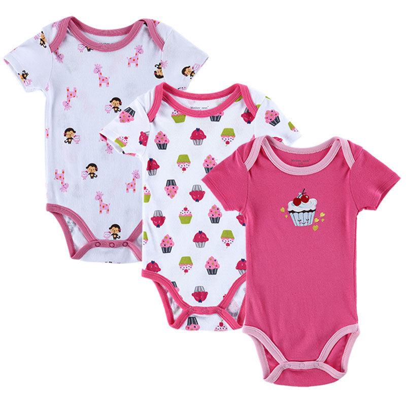 BABY BODYSUITS 3PCS 100%Cotton Infant Body Short Sleeve Clothing Similar Jumpsuit Printed Baby Boy Girl Bodysuits - CelebritystyleFashion.com.au online clothing shop australia