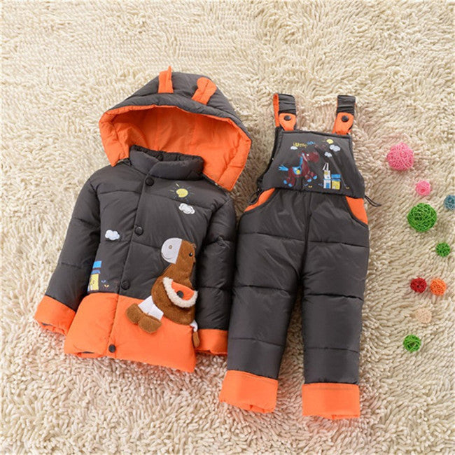 winter children clothing sets duck down jacket sets pants-jacket hooded baby girls winter jacket & coat Pony pattern - CelebritystyleFashion.com.au online clothing shop australia