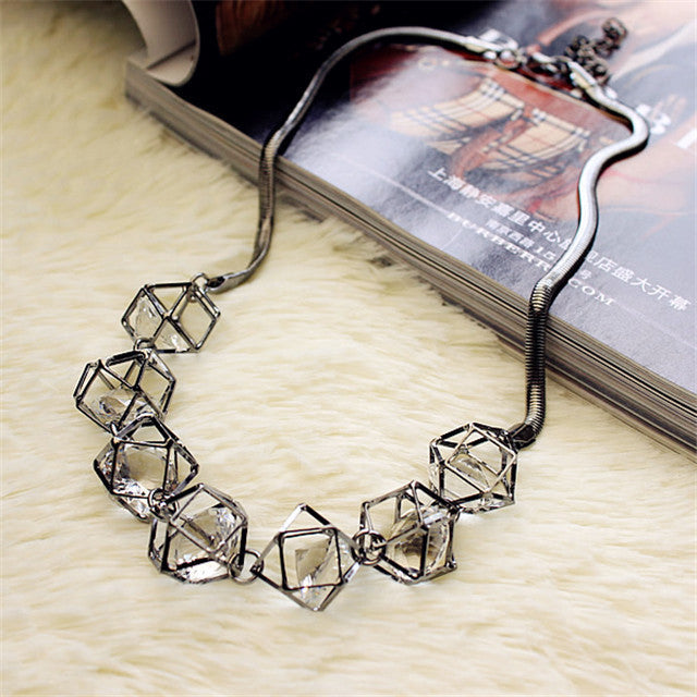 Geometric crystal statement necklace women collares new trendy jewelry gift - CelebritystyleFashion.com.au online clothing shop australia