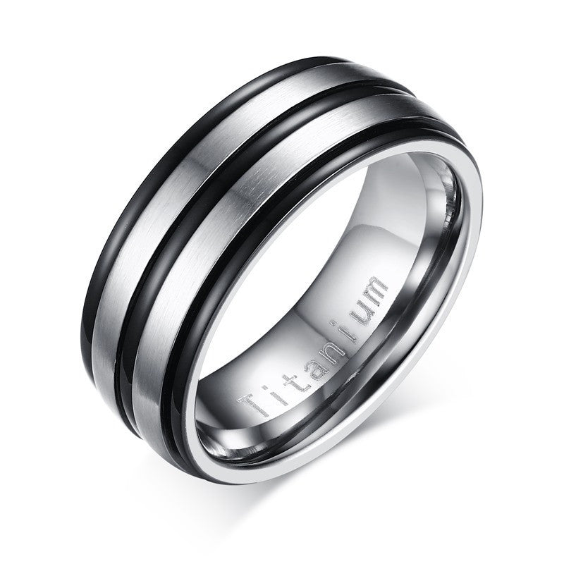 8mm Black Men Ring 100% Titanium Carbide Men's Jewelry Wedding Bands Classic Boyfriend Gift - CelebritystyleFashion.com.au online clothing shop australia