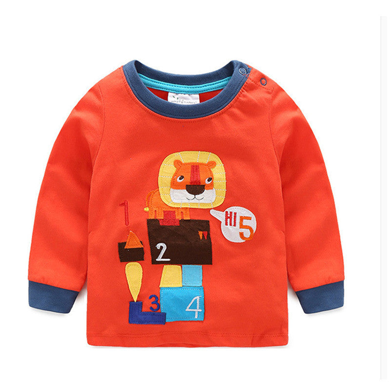 VIDMID 1-6Y Boys T-shirt Kids Tees Baby Boy shirts cardigan blouse jacket Children sweater Long Sleeve 100% Cotton lion cars - CelebritystyleFashion.com.au online clothing shop australia