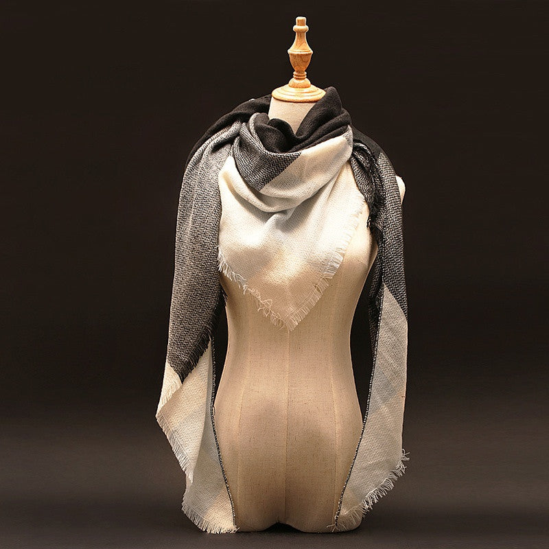 Za Winter Brand Cashmere Scarf Women Blanket Scarf Plaid Wraps long Scarf Women Pashmina Cashmere Shawls and Scarves tassel - CelebritystyleFashion.com.au online clothing shop australia