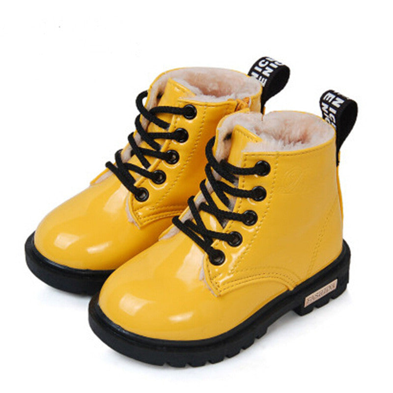 Children Shoes PU Leather Waterproof Martin Boots Kids Snow Boots Brand Girls Boys Rubber Boots Fashion Sneakers - CelebritystyleFashion.com.au online clothing shop australia