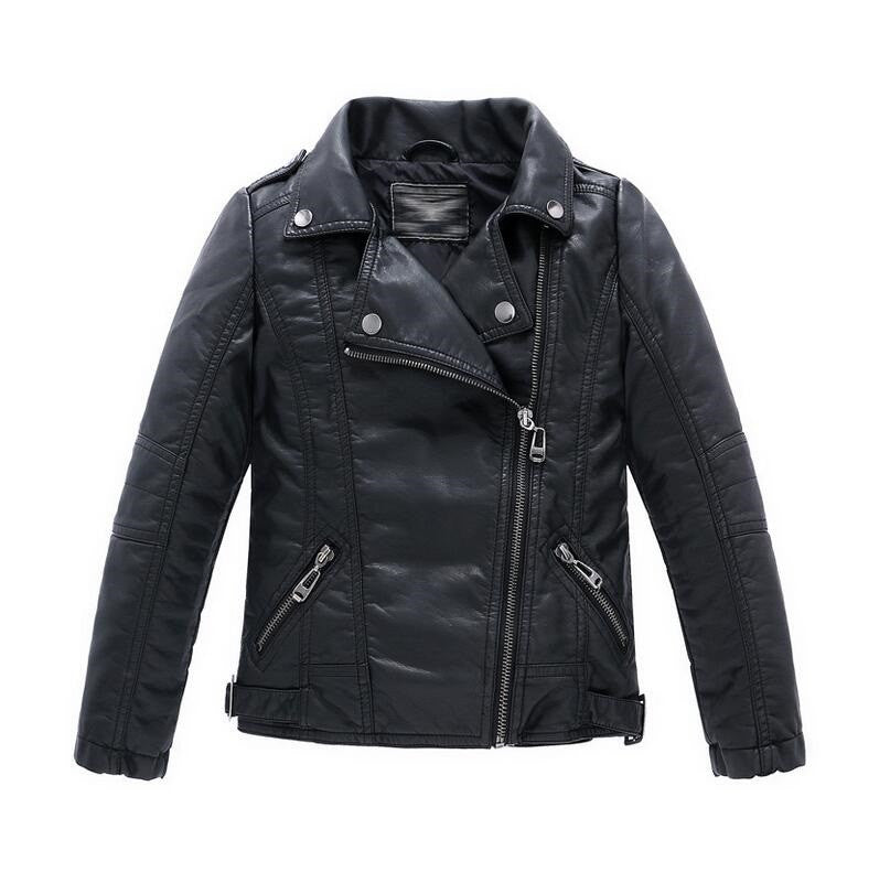 Teenager Girl Boys Leather Jacket Boys Casual Black Solid Children Outerwear Kids Girls Coats Spring Leather Jackets New - CelebritystyleFashion.com.au online clothing shop australia