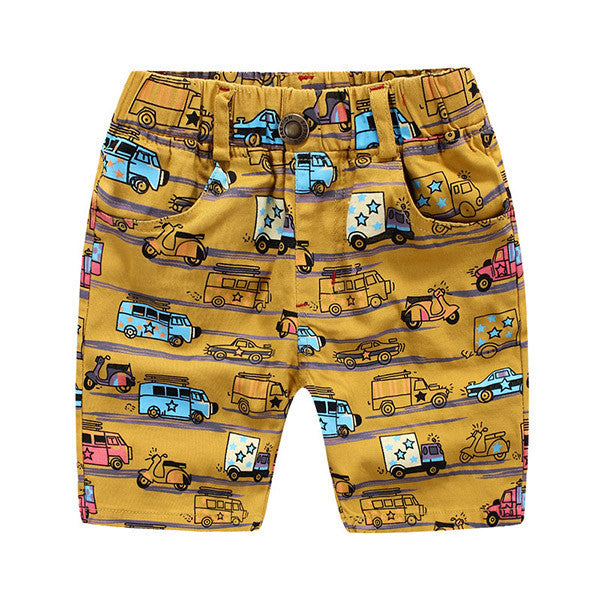 Casual Boys Print Shorts Kids Summer Clothes Cartoon Cars Elatisc Waist Pants For 2~7Y Boy Children Boys Beach Shorts CI030 - CelebritystyleFashion.com.au online clothing shop australia