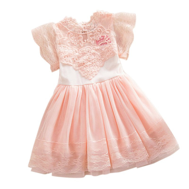 Baby Girl Lace Tutu Dress Summer Hollw Out Sundress Kids Formal Birthday Wedding Party Clothes - CelebritystyleFashion.com.au online clothing shop australia