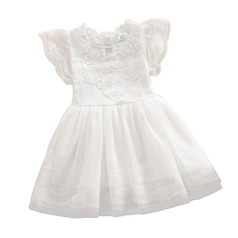 Baby Girl Lace Tutu Dress Summer Hollw Out Sundress Kids Formal Birthday Wedding Party Clothes - CelebritystyleFashion.com.au online clothing shop australia