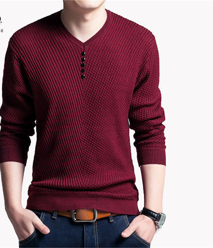 Solid Color Pullover Men V Neck Sweater Men Long Sleeve Shirt Mens Sweaters Wool Casual Dress Brand Cashmere Knitwear Pull Homme - CelebritystyleFashion.com.au online clothing shop australia