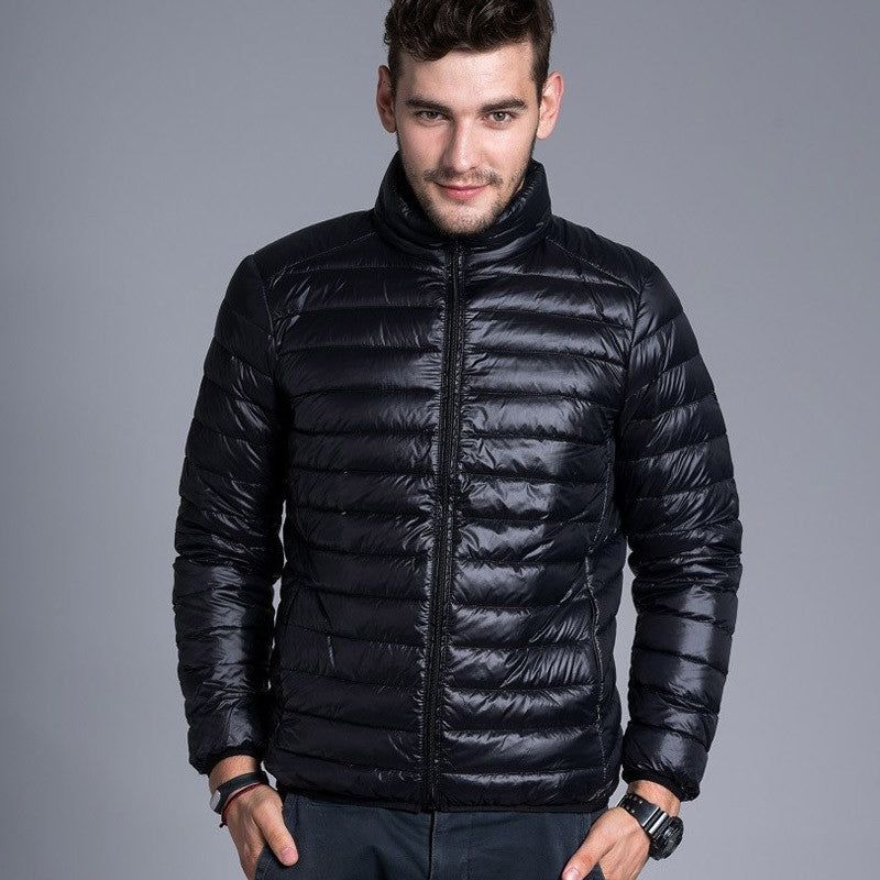 Men casual warm Jackets solid thin breathable Winter Jacket Mens outwear Coat Lightweight parka Plus size XXXL - CelebritystyleFashion.com.au online clothing shop australia