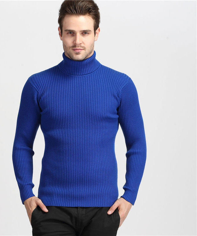 Winter Thick Warm 100% Cashmere Sweater Men Turtleneck Men Brand Mens Sweaters Slim Fit Pullover Men Knitwear Double collar - CelebritystyleFashion.com.au online clothing shop australia