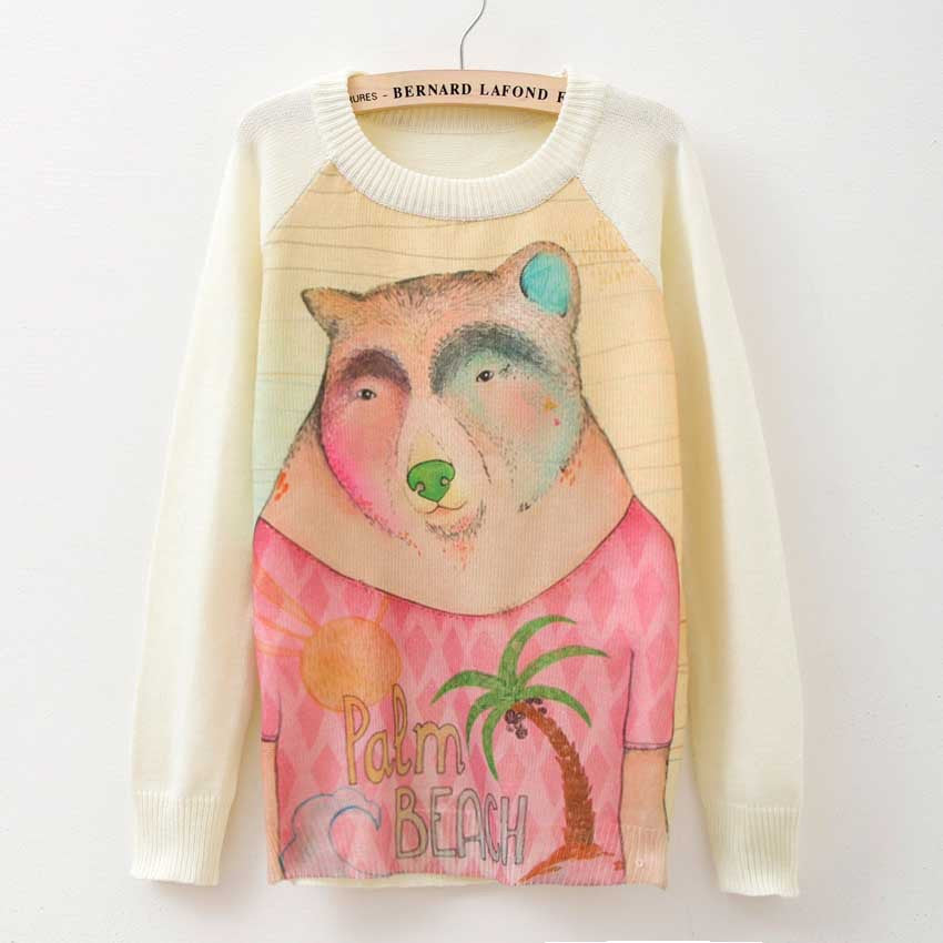 Rose garden owl bird print women sweaters and pullover Harajuku fashion Brand Knitwear sweater coat Plus Size - CelebritystyleFashion.com.au online clothing shop australia