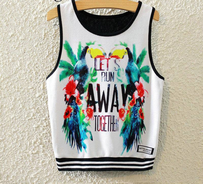 Fashion Women Sleeveless Sky Print Crop Top Cropped Tops Casual Top Fitness Women Vest Tank Tops - CelebritystyleFashion.com.au online clothing shop australia