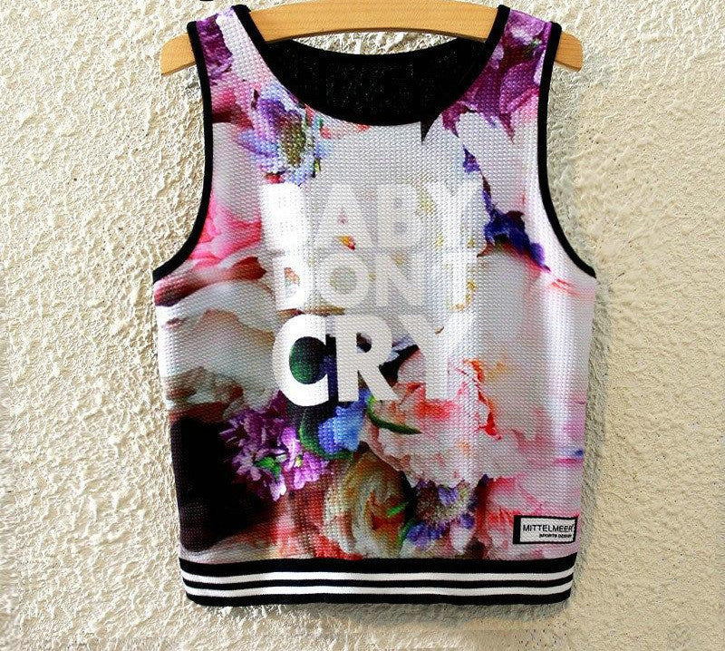 Fashion Women Sleeveless Sky Print Crop Top Cropped Tops Casual Top Fitness Women Vest Tank Tops - CelebritystyleFashion.com.au online clothing shop australia