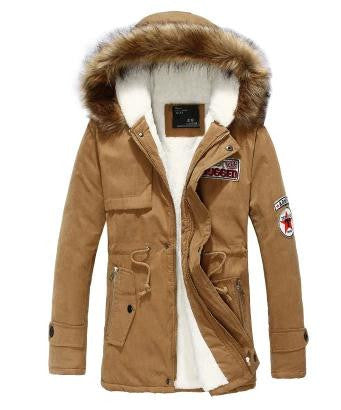 explosion models men Korean version of Slim Long warm hooded coat - CelebritystyleFashion.com.au online clothing shop australia
