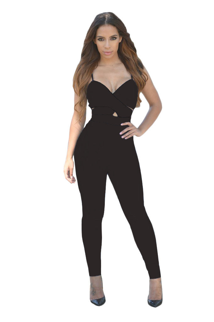 Women Full Length Jumpsuit Sexy Backless Short Sleeve One Piece Jumpsuits Overalls Bandage Bodysuit For Women - CelebritystyleFashion.com.au online clothing shop australia