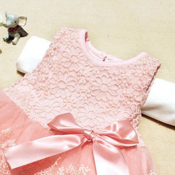 lace flower cute baby dress Party Wedding Birthday baby girls dresses Candy colors princess infant dress Spring summer 0-2 - CelebritystyleFashion.com.au online clothing shop australia