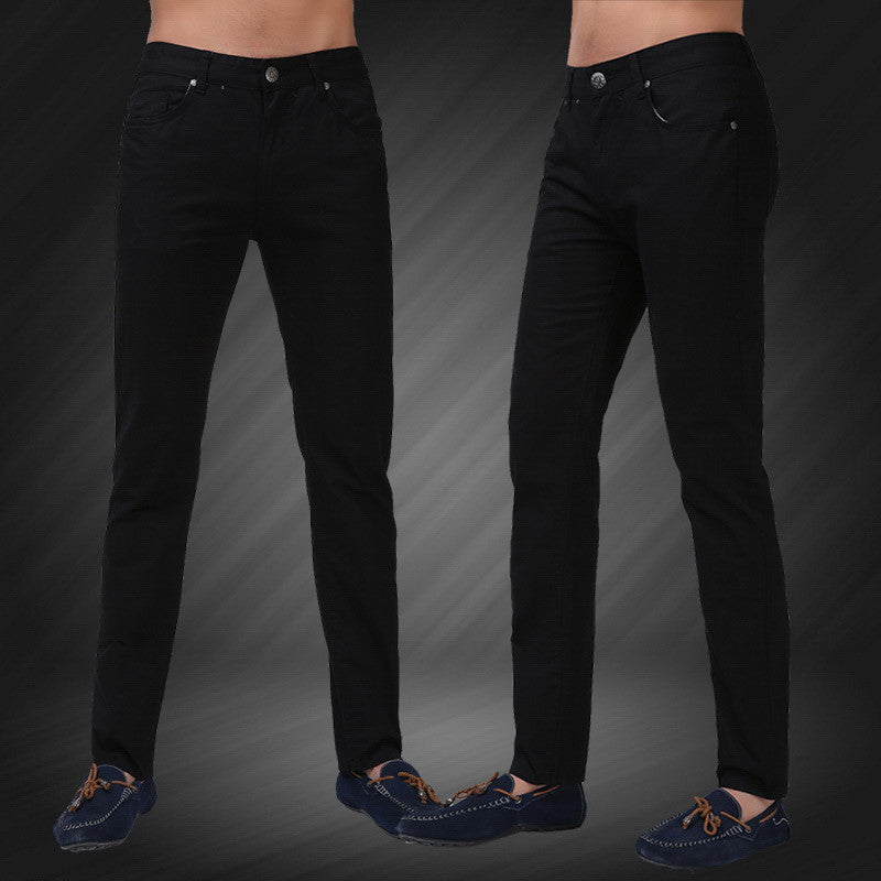 Jeans Men New Brand Fashion Solid Slim Fit White Blue Black Candy Colors Plus Size Mid Straight Denim Pants F1241 - CelebritystyleFashion.com.au online clothing shop australia