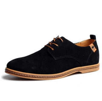 Plus Size New Fashion Suede Genuine Leather Flat Men Casual Oxford Shoes Low Men Leather Shoes #K01 - CelebritystyleFashion.com.au online clothing shop australia