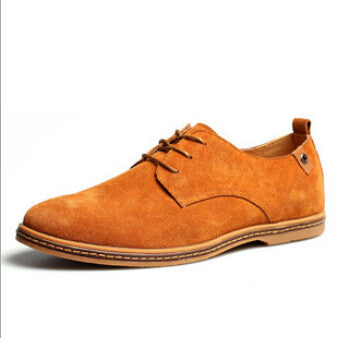 Plus Size New Fashion Suede Genuine Leather Flat Men Casual Oxford Shoes Low Men Leather Shoes #K01 - CelebritystyleFashion.com.au online clothing shop australia